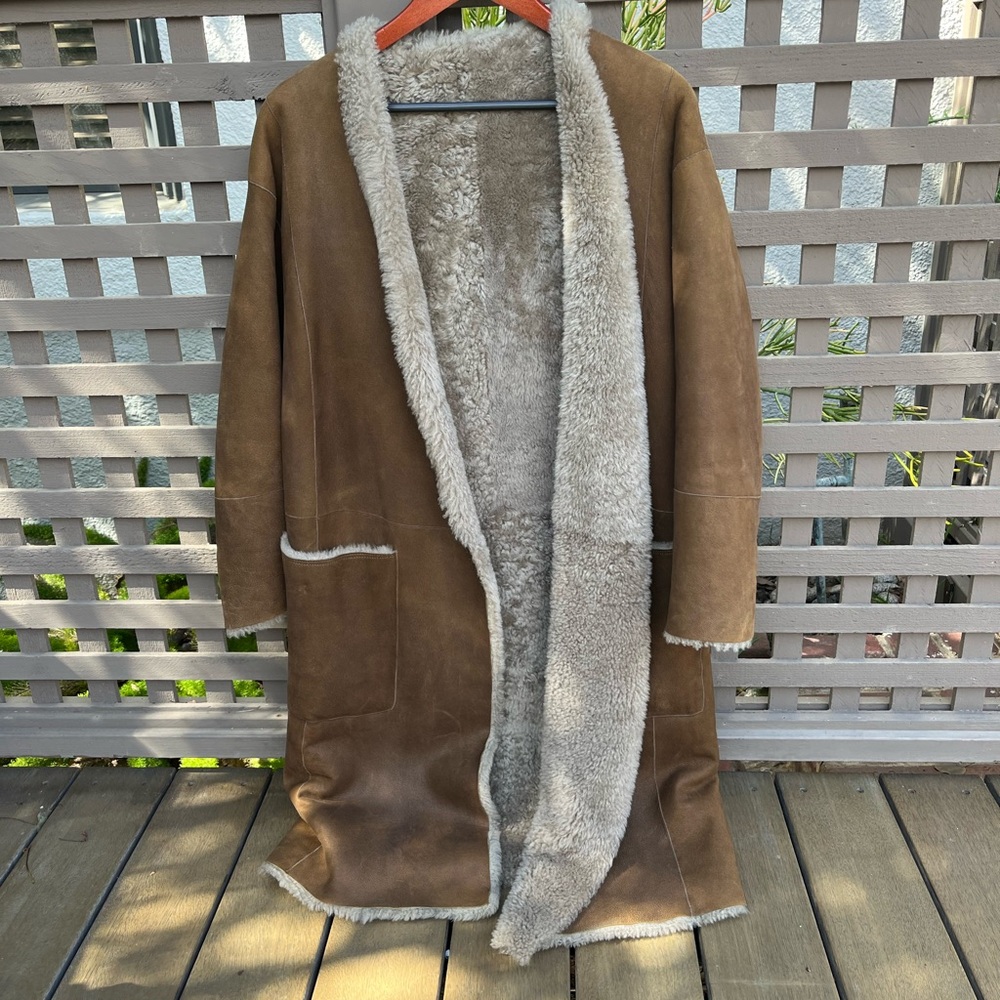 Vince Teddy Jacket Brown and Cream Oversized Comfort